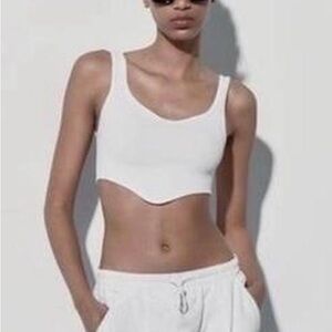 ZaraWhite Crop Tank Top